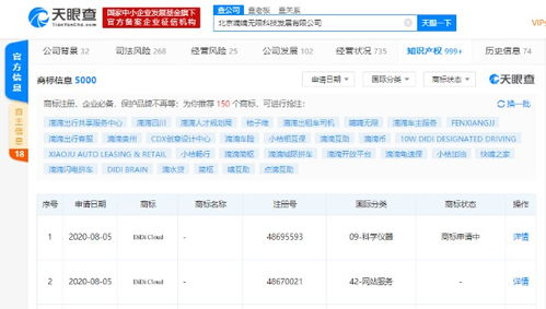 嘀嘀無限科技拓展品牌布局 申請注冊“didi cloud”商標，強化信息技術服務矩陣
